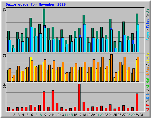 Daily usage for November 2020