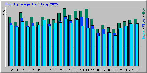 Hourly usage for July 2025