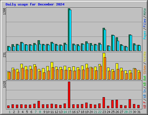 Daily usage for December 2024
