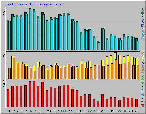 Daily usage for December 2025