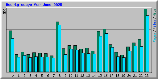 Hourly usage for June 2025